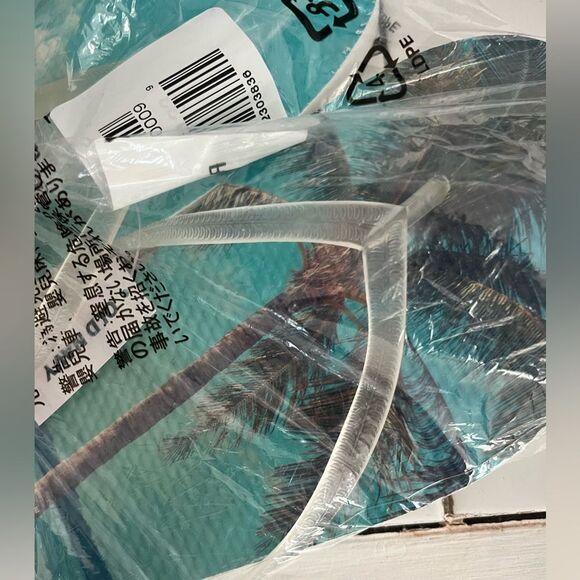 Old Navy flip flops Sandals Beach Hawaiana new women’s 9 palm tree - Picture 3 of 5